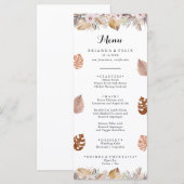 Rustieke Neutrale Boho Bruiloft Menu (Voorkant / Achterkant)