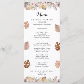 Rustieke Neutrale Boho Bruiloft Menu (Voorkant)