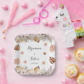 Rustieke Neutrale Boho Bruiloft Papieren Bordje (Feest)