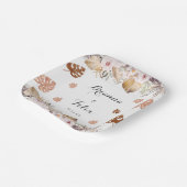 Rustieke Neutrale Boho Bruiloft Papieren Bordje (Gebogen)