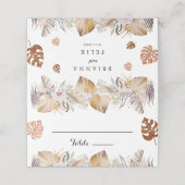 Rustieke Neutrale Boho Bruiloft Plaatskaartje (Buitenkant ongevouwen)