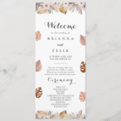 Rustieke Neutrale Boho Bruiloft Programmakaart (Voorkant)