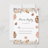 Rustieke Neutrale Boho Bruiloft RSVP Kaartje (Voorkant)