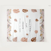 Rustieke Neutrale Boho Bruiloft Wandkleed (Voorkant (horizontaal))