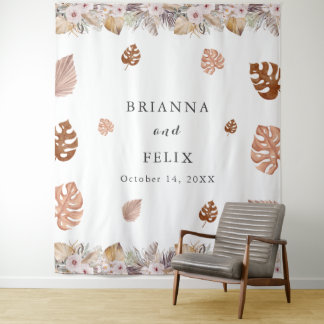 Rustieke Neutrale Boho Bruiloft Wandkleed