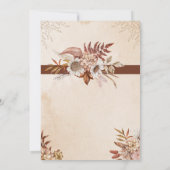 Rustieke Neutrale Boho Floral bruiloft uitnodiging (Achterkant)