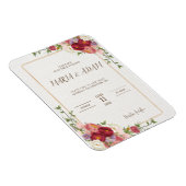 Rustieke Neutrale Boho Floral bruiloft uitnodiging Magneet (Rechterzijde)