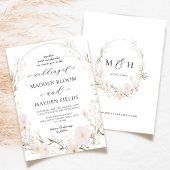 Rustieke Neutrale Boho Floral Wildflower Wedding Kaart