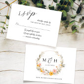 Rustieke Neutrale Boho Floral Wildflower Wedding RSVP Kaartje