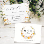 Rustieke Neutrale Boho Floral Wildflower Wedding RSVP Kaartje