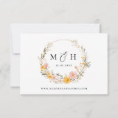 Rustieke Neutrale Boho Floral Wildflower Wedding RSVP Kaartje (Achterkant)