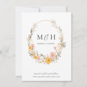 Rustieke Neutrale Boho Floral Wildflower Wedding Save The Date (Achterkant)