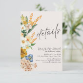 Rustieke Neutrale Boho Minimalistische Wildflower  Informatiekaartje (Staand voorkant)