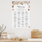 Rustieke Neutrale Boho Trouwstoelindeling Poster (Keuken)