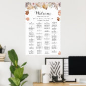 Rustieke Neutrale Boho Trouwstoelindeling Poster (Thuiskantoor)