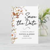 Rustieke Neutrale Botanische Elegant Save The Date (Staand voorkant)