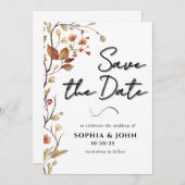 Rustieke Neutrale Botanische Elegant Save The Date (Voorkant / Achterkant)