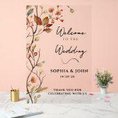 Rustieke Neutrale Botanische Elegante Huwelijk Acryl Bord (Huwelijk)