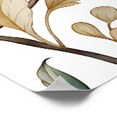 Rustieke Neutrale Botanische Elegante Huwelijk Poster (Hoek)