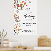 Rustieke Neutrale Botanische Elegante Huwelijk Poster (Keuken)