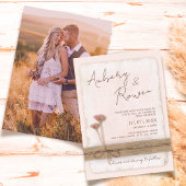 Rustieke Neutrale Burlap Eco Boho Blush Fotobruilo Kaart