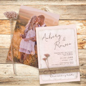 Rustieke Neutrale Burlap Eco Boho Blush Fotobruilo Kaart