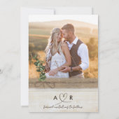 Rustieke Neutrale Burlap Hout Eucalyptus Boho Foto Save The Date (Achterkant)