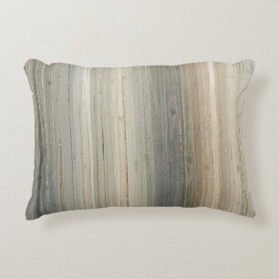 Rustieke neutrale grijsbruine abstracte streep accent kussen
