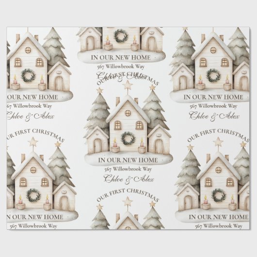 Rustieke neutrale kerst cadeaupapier (Vlak)