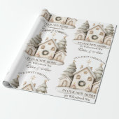 Rustieke neutrale kerst cadeaupapier (Uitgerold)