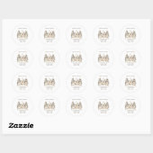 Rustieke neutrale kerst ronde sticker (Vel)