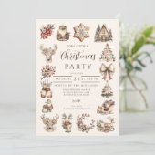 Rustieke Neutrale Kerstviering Kaart (Staand voorkant)