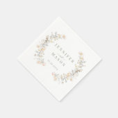 Rustieke Neutrale Kleur Meadow Bloem Krans Bruilof Servet (Hoek)