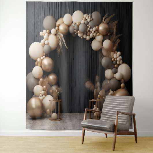 Rustieke Neutrale Kleuren Ballonboog Hangen Wandkleed (In situ)