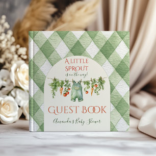 Rustieke neutrale Little Sprout babyshower activit Gastenboek