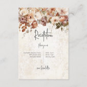 Rustieke Neutrale & Roze Bloemen Drop Receptie Informatiekaartje (Voorkant)