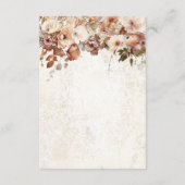 Rustieke Neutrale & Roze Bloemen Drop Receptie Informatiekaartje (Achterkant)