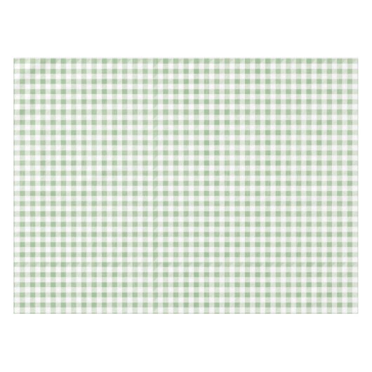Rustieke Neutrale Sage Gingham Plaid Tafelkleed (Voorkant (Horizontaal))