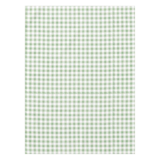 Rustieke Neutrale Sage Gingham Plaid Tafelkleed (Voorkant)