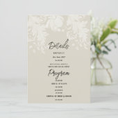 Rustieke neutrale witte bloemen kant Details Progr Kaart (Staand voorkant)