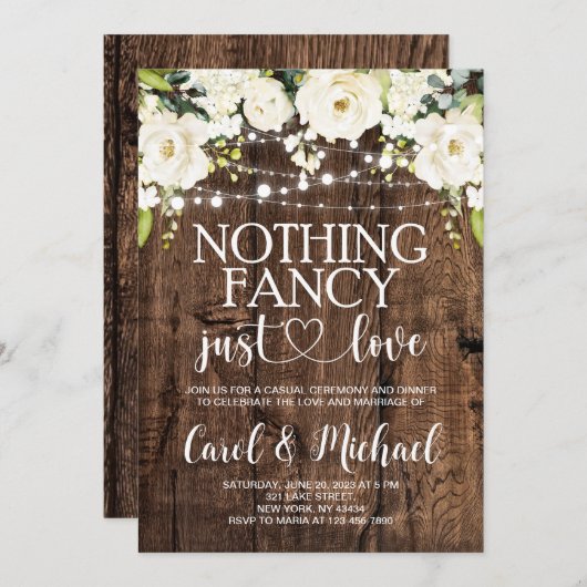 Rustieke Niets Gewoons Gewoon Liefde uitnodiging   (Voorkant / Achterkant)