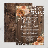 Rustieke Niets ingewikkelds Alleen liefde uitnodig Kaart (Voorkant / Achterkant)