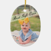 Rustieke nieuwe grootouders 1e kerstfoto keramisch ornament (Voorkant)