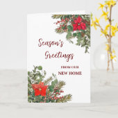 Rustieke Nieuwe Huis Kerst Kaart (Gele Bloem)