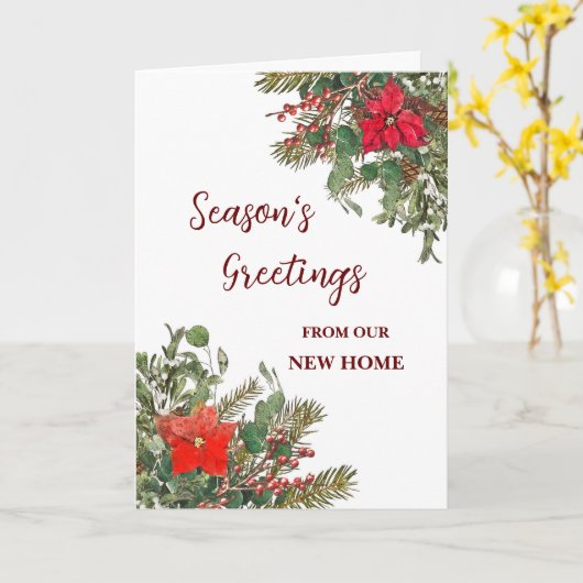 Rustieke Nieuwe Huis Kerst Kaart (Gele Bloem)