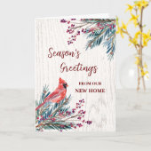 Rustieke Nieuwe Huis Kerst Kaart (Gele Bloem)