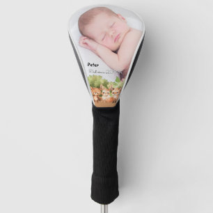 Rustieke nieuwe vader baby jongen golfheadcover