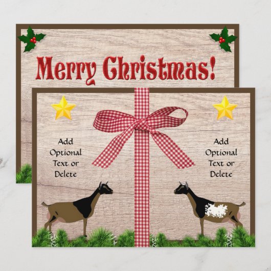 Rustieke Nigeriaanse Dwerg Geit Kerstgroet Feestdagenkaart (Voorkant / Achterkant)