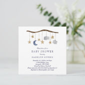 Rustieke Night Sky Mobile Baby shower Kaart (Staand voorkant)