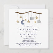 Rustieke Night Sky Mobile Baby shower Kaart (Voorkant)